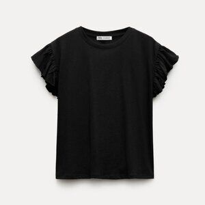 ZARA BLACK RUFFLED Blouse size Size Small